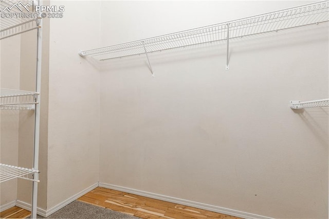 spacious closet with light wood-style flooring