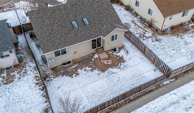 view of snowy aerial view