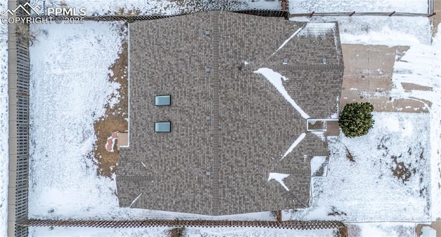 view of snowy aerial view