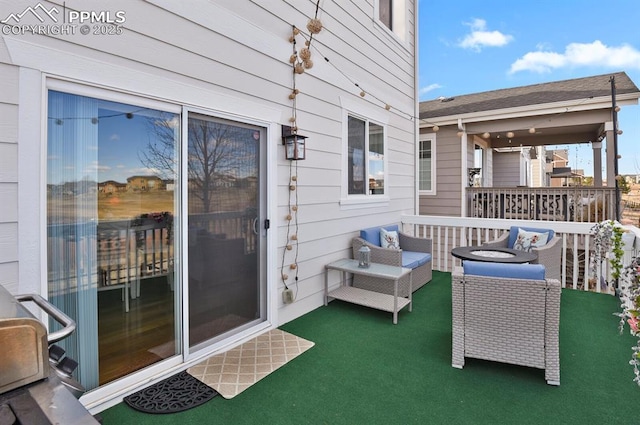 view of patio / terrace featuring an outdoor living space