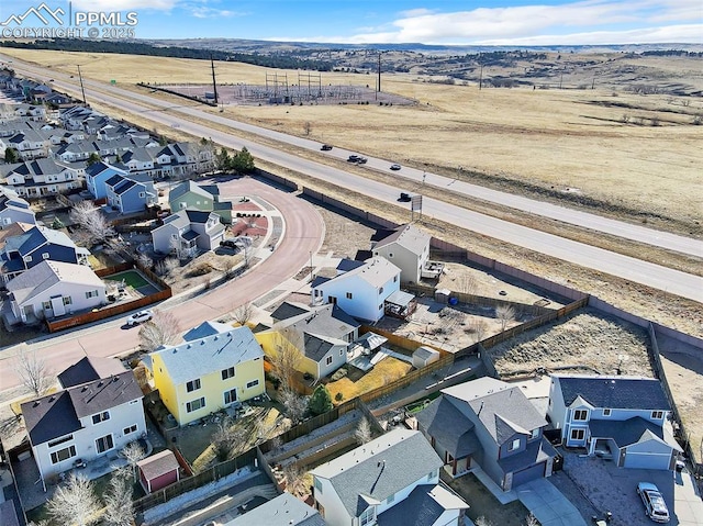 aerial view featuring a residential view