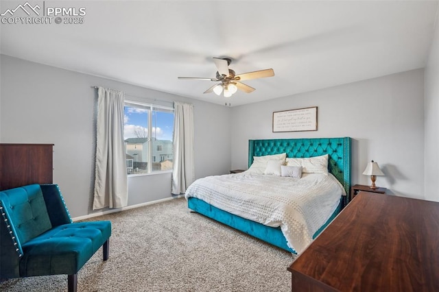 4925 Hawk Meadow Dr, Colorado Springs, CO 80916 - carpeted bedroom with ceiling fan and baseboards