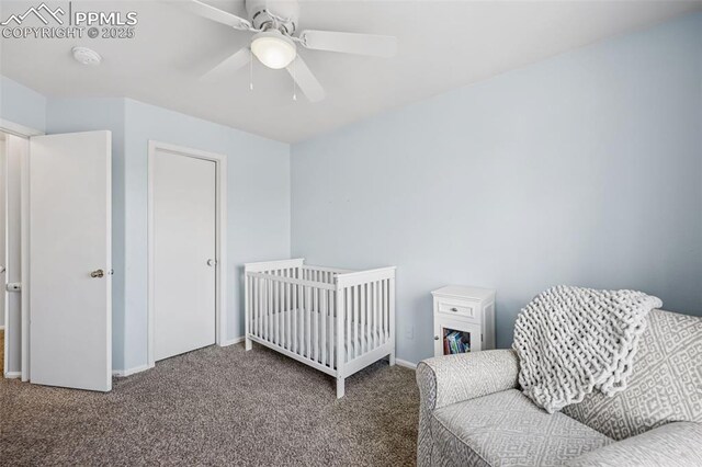 4925 Hawk Meadow Dr, Colorado Springs, CO 80916 - bedroom featuring carpet floors, ceiling fan, and baseboards