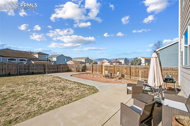 4925 Hawk Meadow Dr, Colorado Springs, CO 80916 - view of patio / terrace with a fenced backyard and a residential view