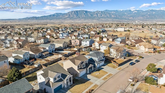 4925 Hawk Meadow Dr, Colorado Springs, CO 80916 - aerial view with a mountain view and a residential view