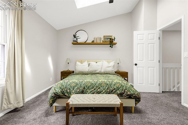 1908 Giltshire Dr, Colorado Springs, CO 80905 - carpeted bedroom featuring lofted ceiling with skylight