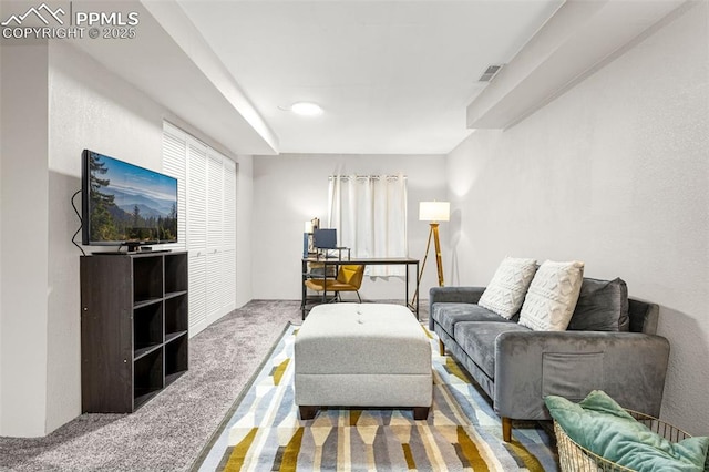 1908 Giltshire Dr, Colorado Springs, CO 80905 - carpeted living room featuring visible vents
