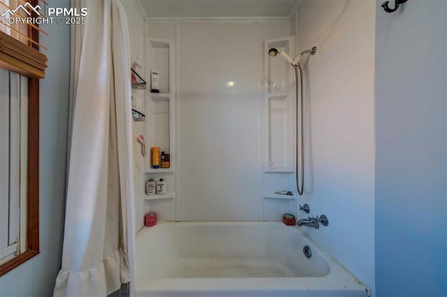 full bathroom featuring shower / tub combo