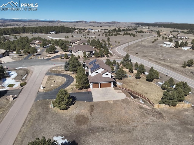 aerial view with a residential view