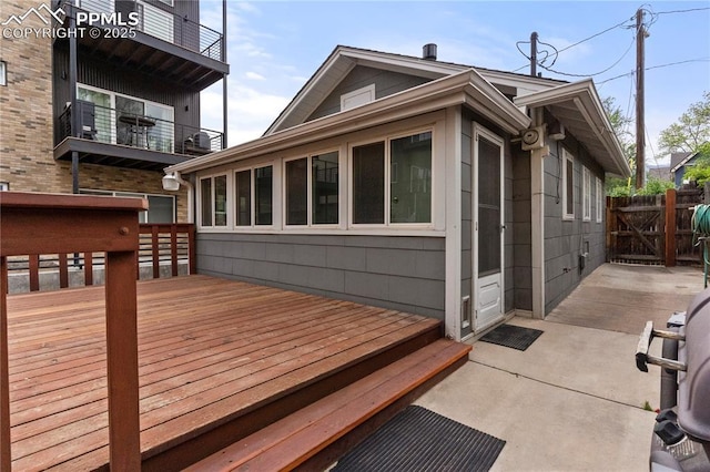 wooden terrace with fence