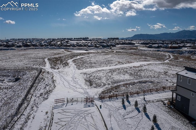 aerial view featuring a mountain view