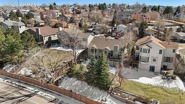 bird's eye view featuring a residential view