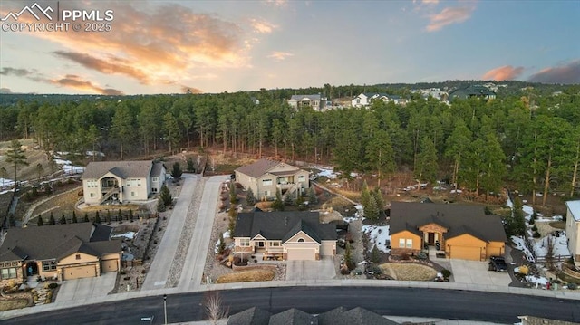 bird's eye view with a residential view