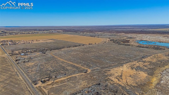 bird's eye view with a rural view