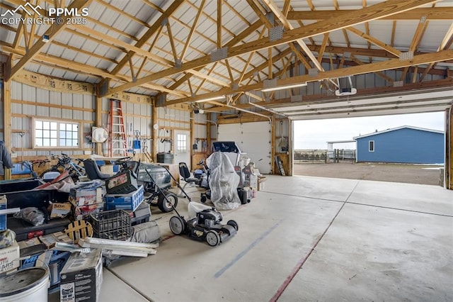 garage featuring metal wall