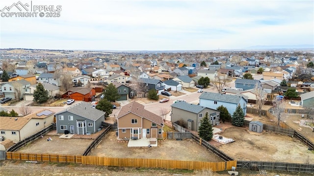 aerial view featuring a residential view