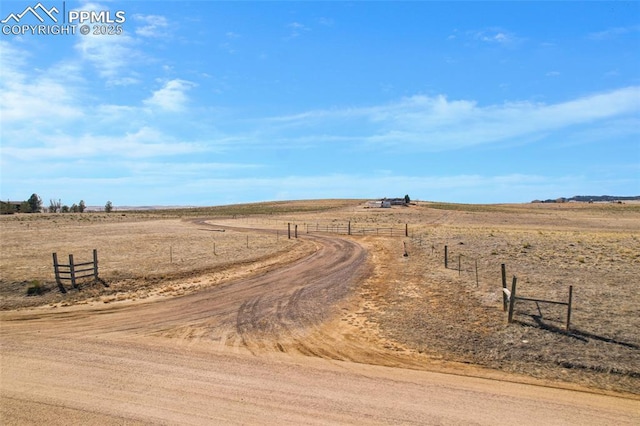 view of road featuring a rural view