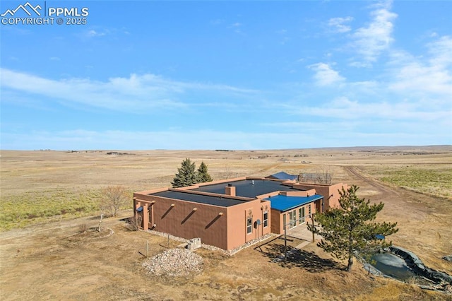 aerial view with a rural view