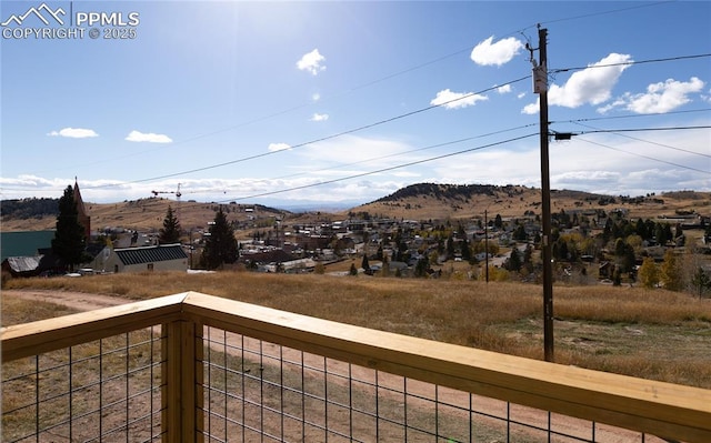 balcony with a mountain view