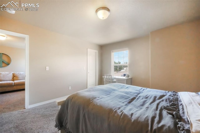 bedroom featuring baseboards and carpet floors