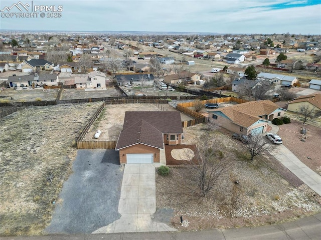 drone / aerial view with a residential view