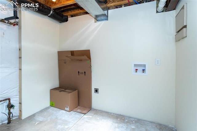 laundry room with laundry area and electric dryer hookup