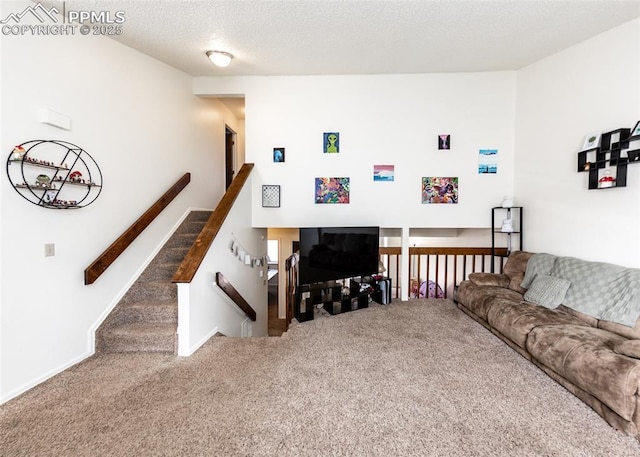 997 Magnolia St, Colorado Springs, CO 80907 - carpeted living room with a textured ceiling