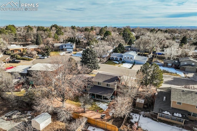 drone / aerial view featuring a residential view