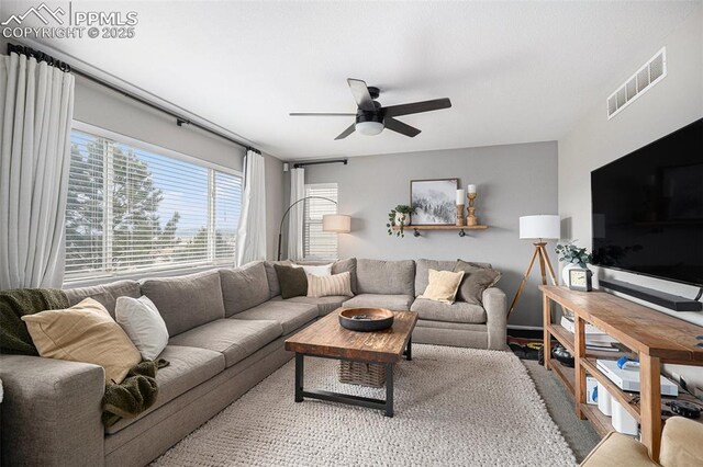 1432 Red Mica Way, Monument, CO 80132 - living area with ceiling fan and visible vents