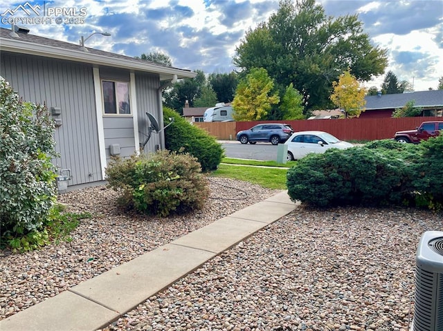 view of yard with fence