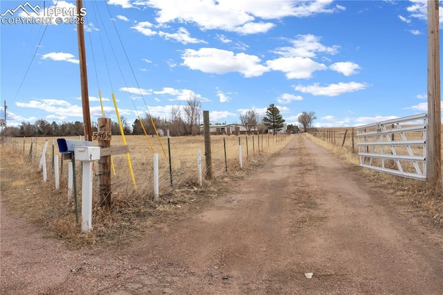 view of road featuring a rural view