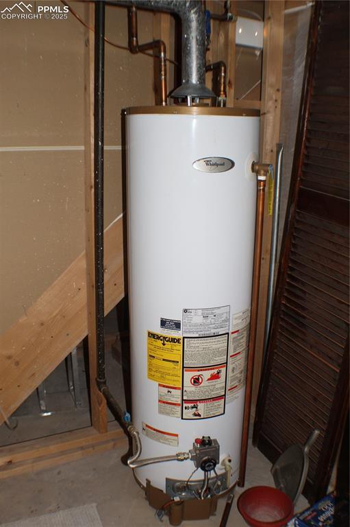 utilities featuring gas water heater