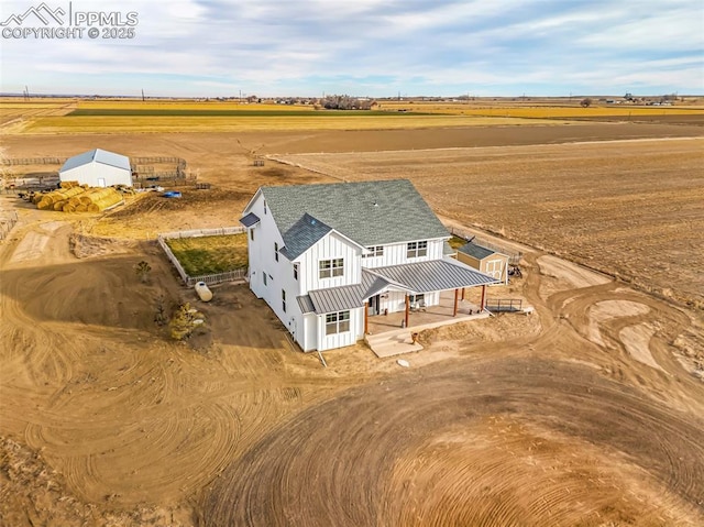 bird's eye view with a rural view