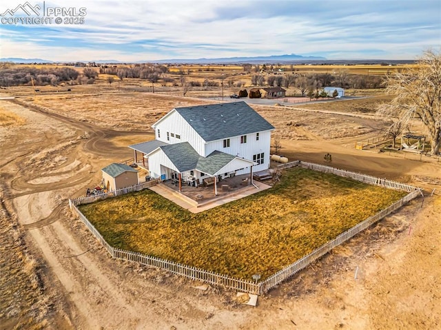 bird's eye view with a rural view