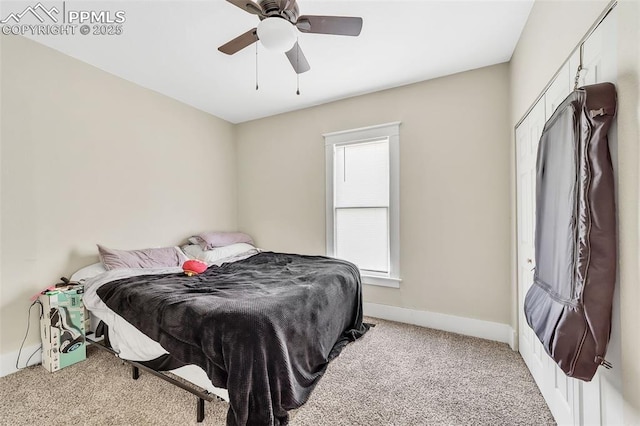 909 E 10th St, Pueblo, CO 81001 - bedroom with carpet floors, ceiling fan, and baseboards