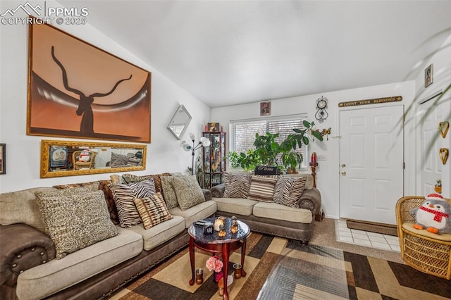 view of carpeted living area