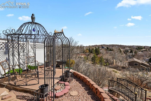 view of yard with a patio area and fence