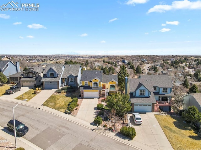 bird's eye view featuring a residential view