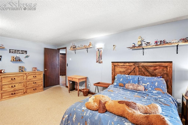 bedroom with a textured ceiling