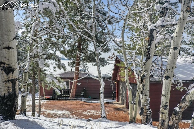 view of snowy exterior