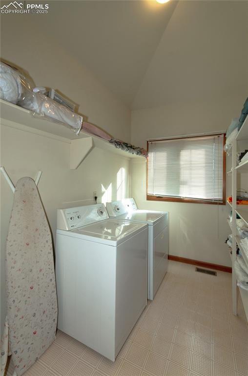 3012 S Electra Dr, Colorado Springs, CO 80906 - washroom featuring independent washer and dryer and light flooring