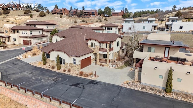 aerial view with a residential view