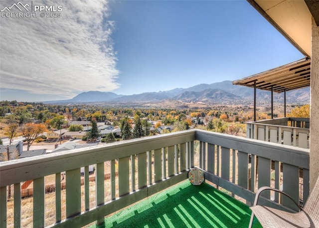 balcony with a mountain view