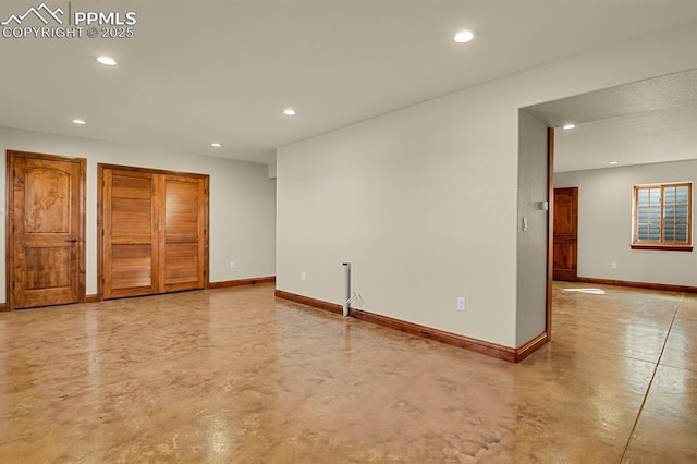 14060 Black Forest Rd, Colorado Springs, CO 80908 - interior space with baseboards, finished concrete floors, and recessed lighting