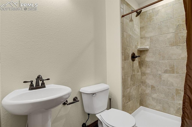 14060 Black Forest Rd, Colorado Springs, CO 80908 - full bathroom with a stall shower, a sink, and toilet