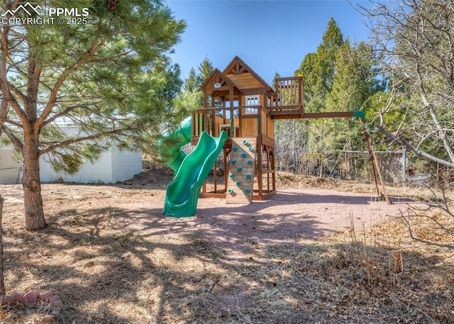 view of jungle gym