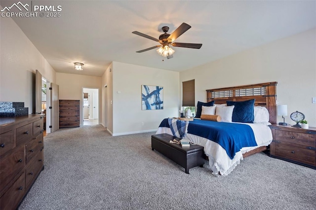 14650 Eastonville Rd, Elbert, CO 80106 - carpeted bedroom with baseboards and a ceiling fan