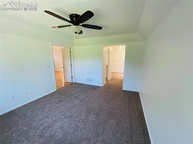 unfurnished bedroom featuring visible vents, baseboards, and carpet