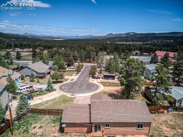 aerial view featuring a mountain view