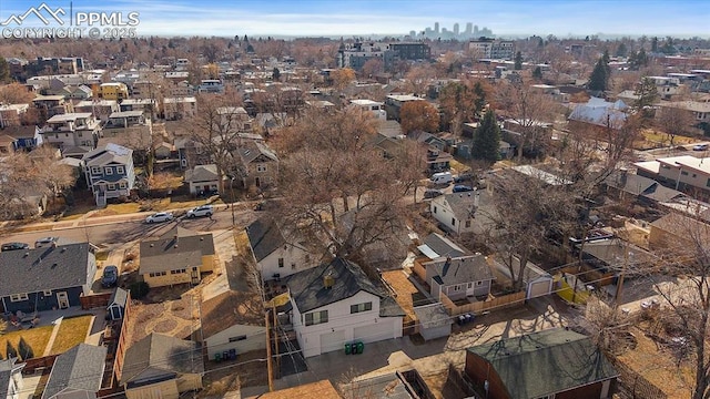 drone / aerial view with a residential view